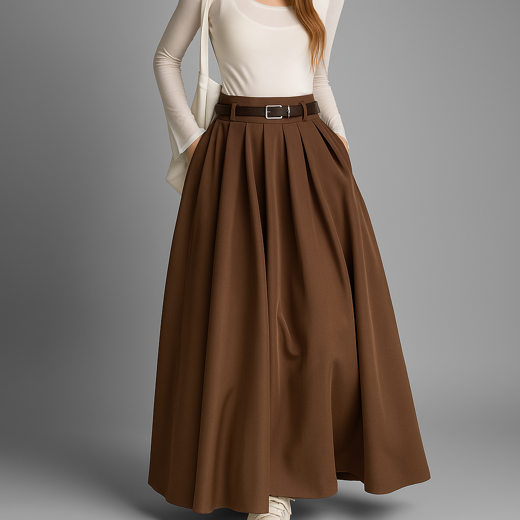 Jhoyan | Women’s Pleated High-Waist Maxi Skirt