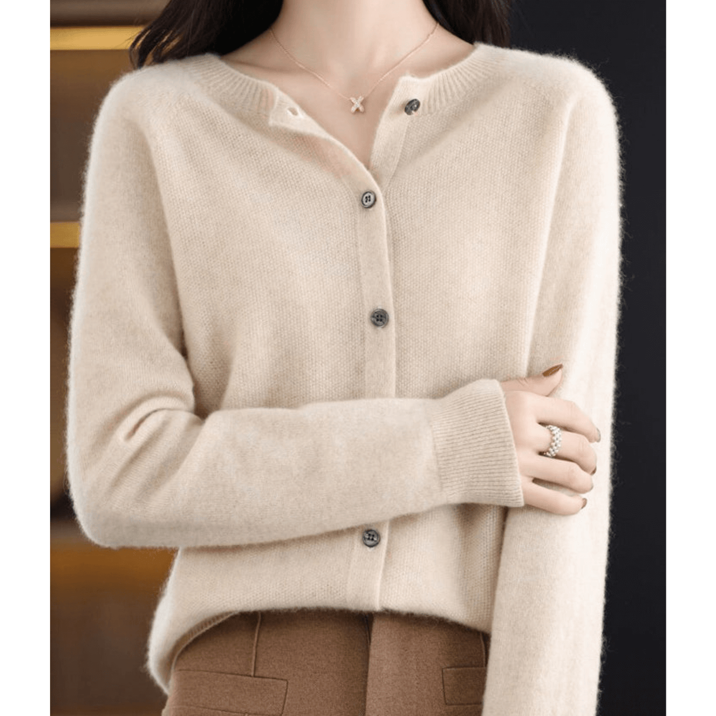 Livia | Women’s Cashmere Blend V-Neck Cardigan