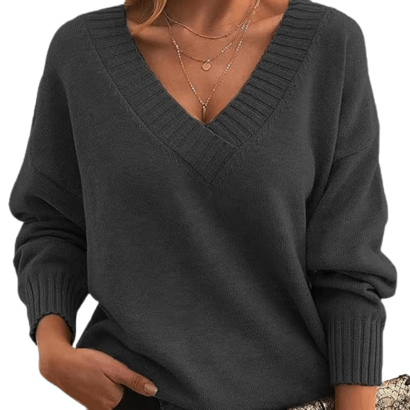 Elmira | Women’s Classic Soft Knit V-Neck Pullover