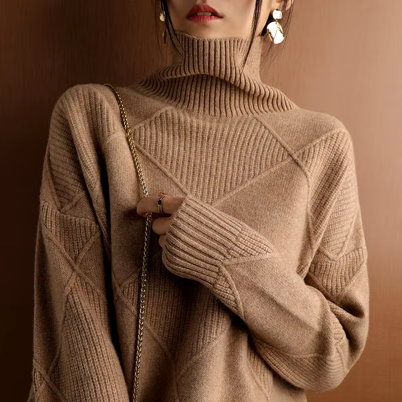 Yuria | Women’s Ribbed Knit Turtleneck Sweater