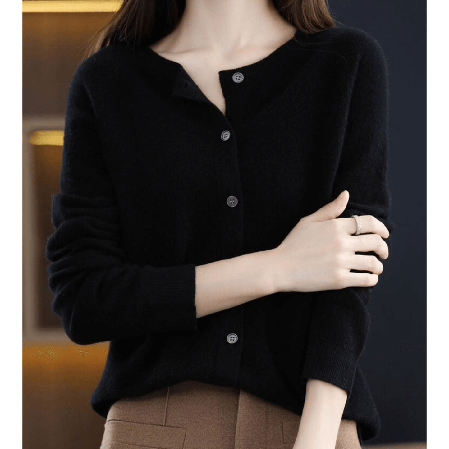 Livia | Women’s Cashmere Blend V-Neck Cardigan