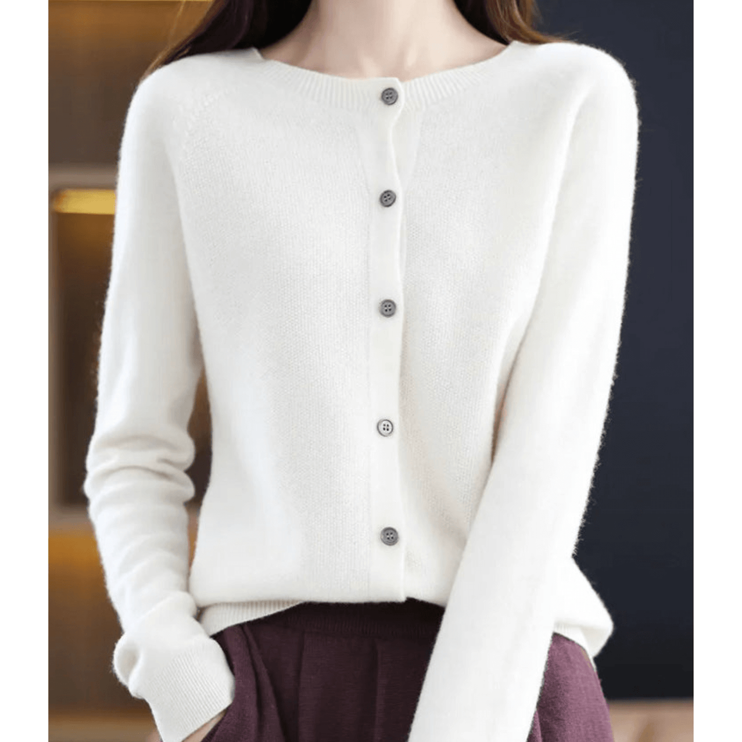 Livia | Women’s Cashmere Blend V-Neck Cardigan