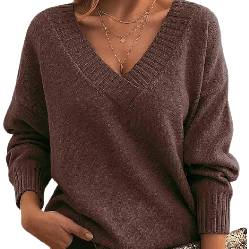Elmira | Women’s Classic Soft Knit V-Neck Pullover