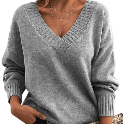 Elmira | Women’s Classic Soft Knit V-Neck Pullover
