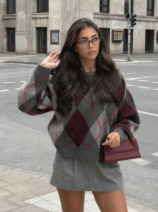 Ardwell | Men’s Argyle Cotton Blend Knit Sweater