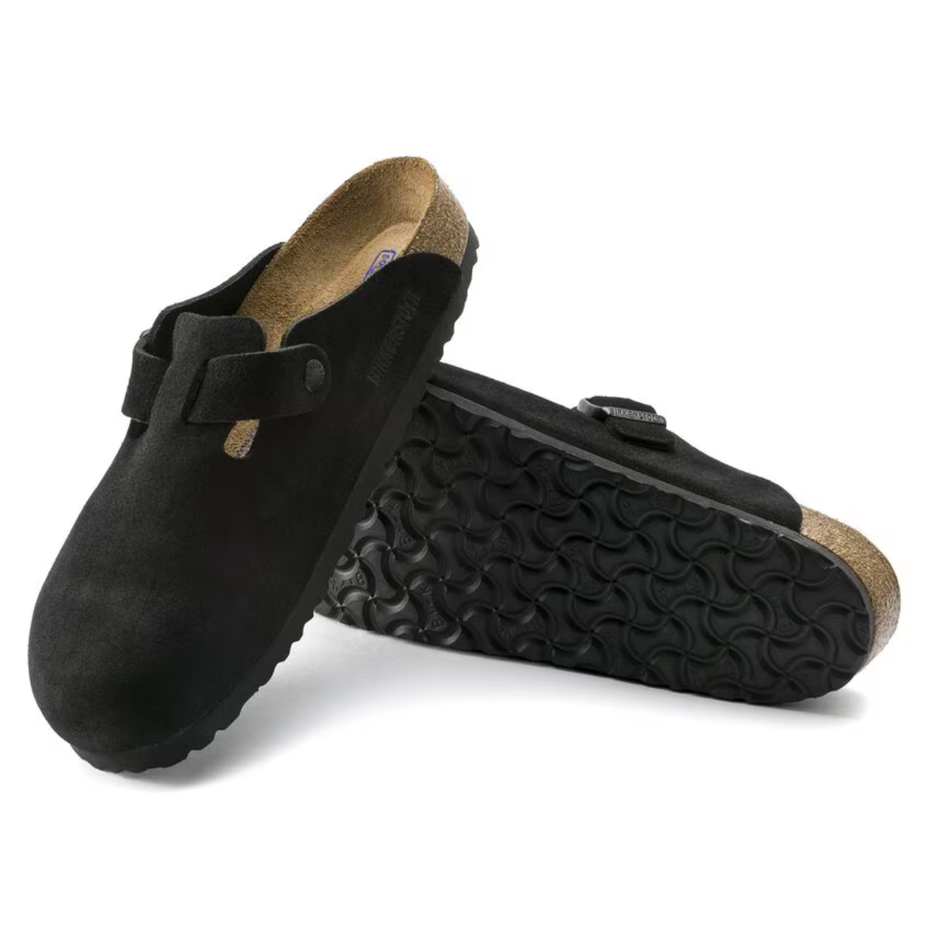 Boston Black Suede Clogs – Premium Leather Comfort Clogs with Soft Anatomical Footbed1