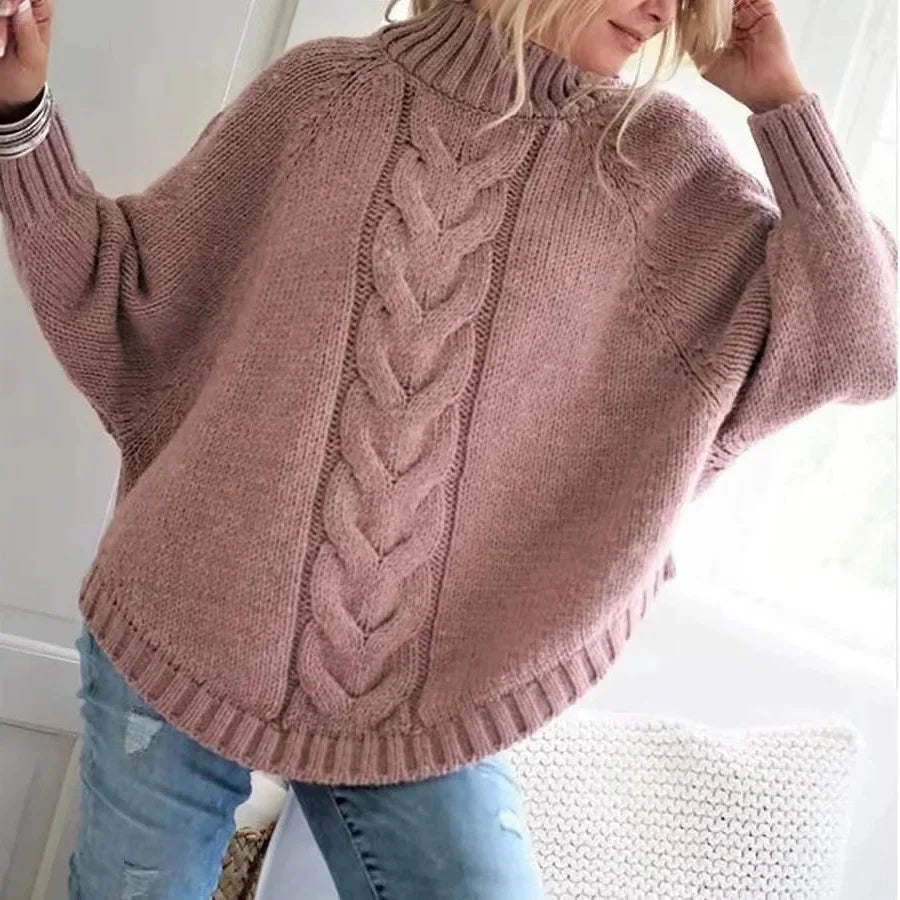 Bravelle | Women’s Chunky Cable Knit Wool Blend Pullover Sweater