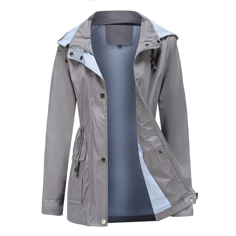 Charnice | Women’s Hooded Water-Resistant Trench Coat