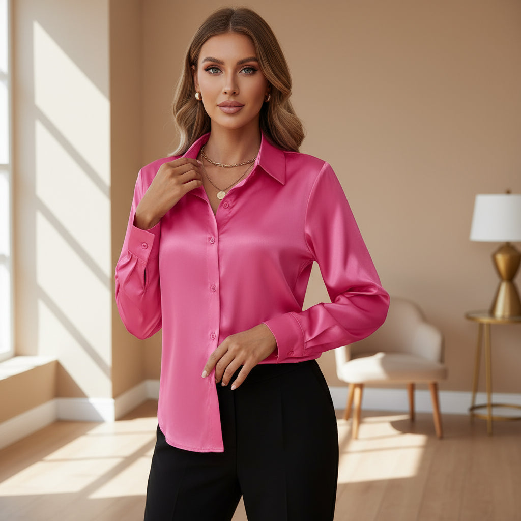Women’s Blouse | Elegant Loose Fit, Long Sleeve Design - 6