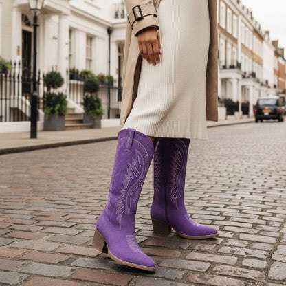 Women’s Cowboy Boots | Thick Heel, Trendy Design - 6