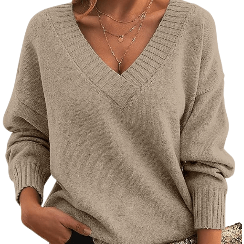 Elmira | Women’s Classic Soft Knit V-Neck Pullover