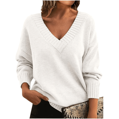 Elmira | Women’s Classic Soft Knit V-Neck Pullover