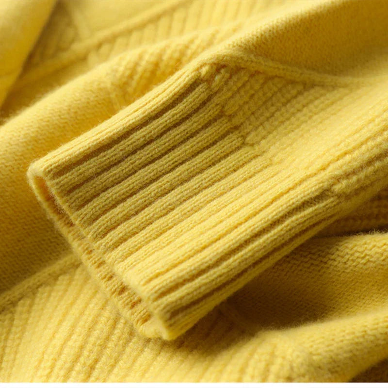 Leone | Women’s Hand-Knit Diamond Turtleneck Sweater
