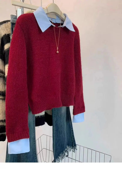 Keilan | Women’s Layered Collar Knit Sweater