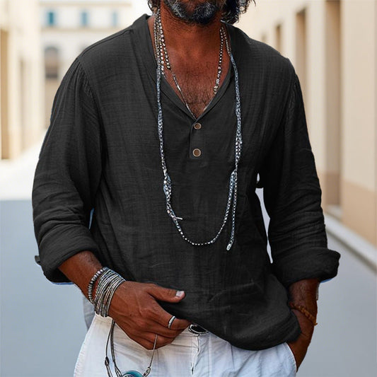Landon | Men’s Cotton-Linen Long Sleeve Shirt