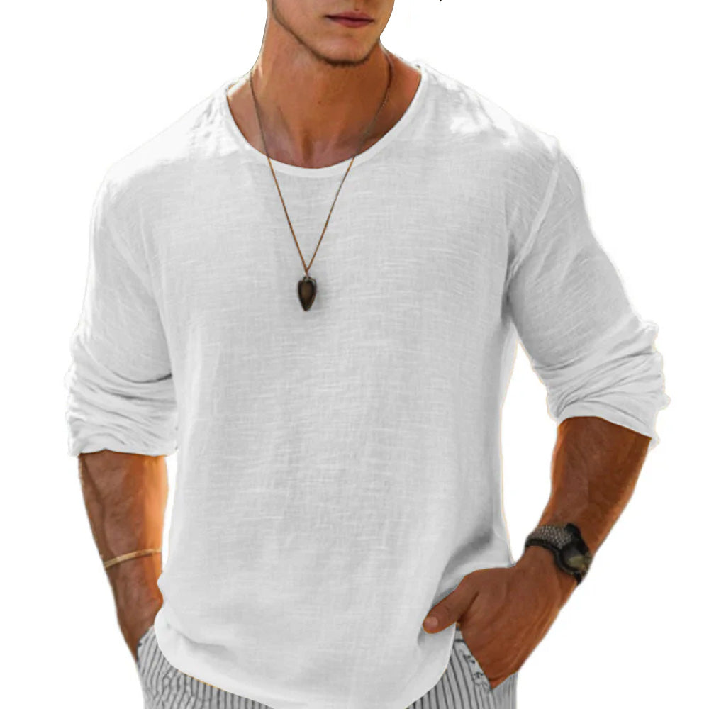 Kaelun | Men’s Cotton-Linen Long Sleeve Tee