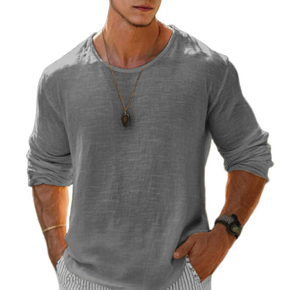 Kaelun | Men’s Cotton-Linen Long Sleeve Tee