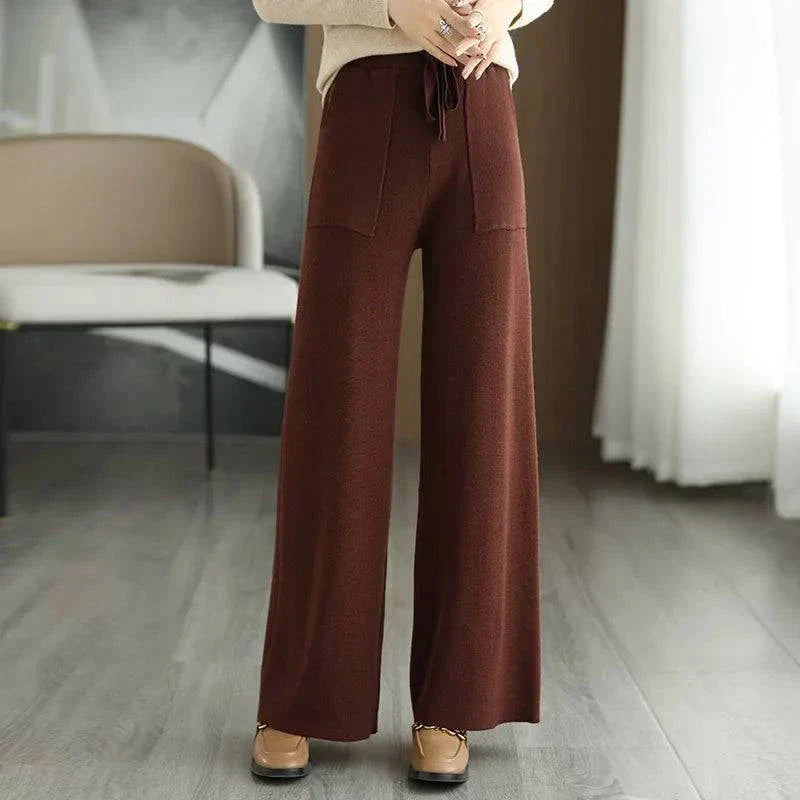Chamanie | Women’s Wool Blend Wide-Leg Pants