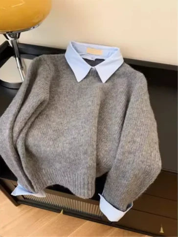 Keilan | Women’s Layered Collar Knit Sweater