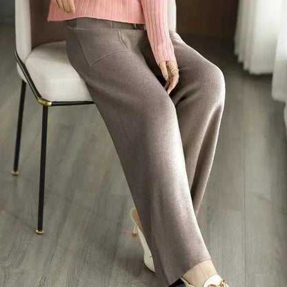 Chamanie | Women’s Wool Blend Wide-Leg Pants