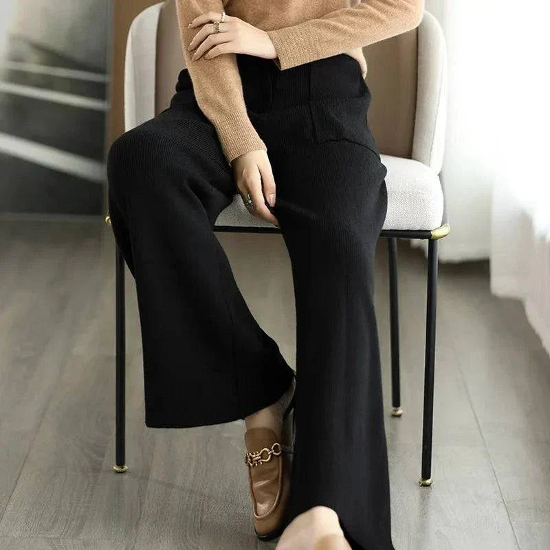 Chamanie | Women’s Wool Blend Wide-Leg Pants