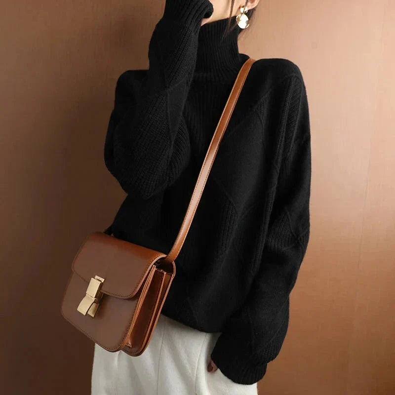 Yuria | Women’s Ribbed Knit Turtleneck Sweater