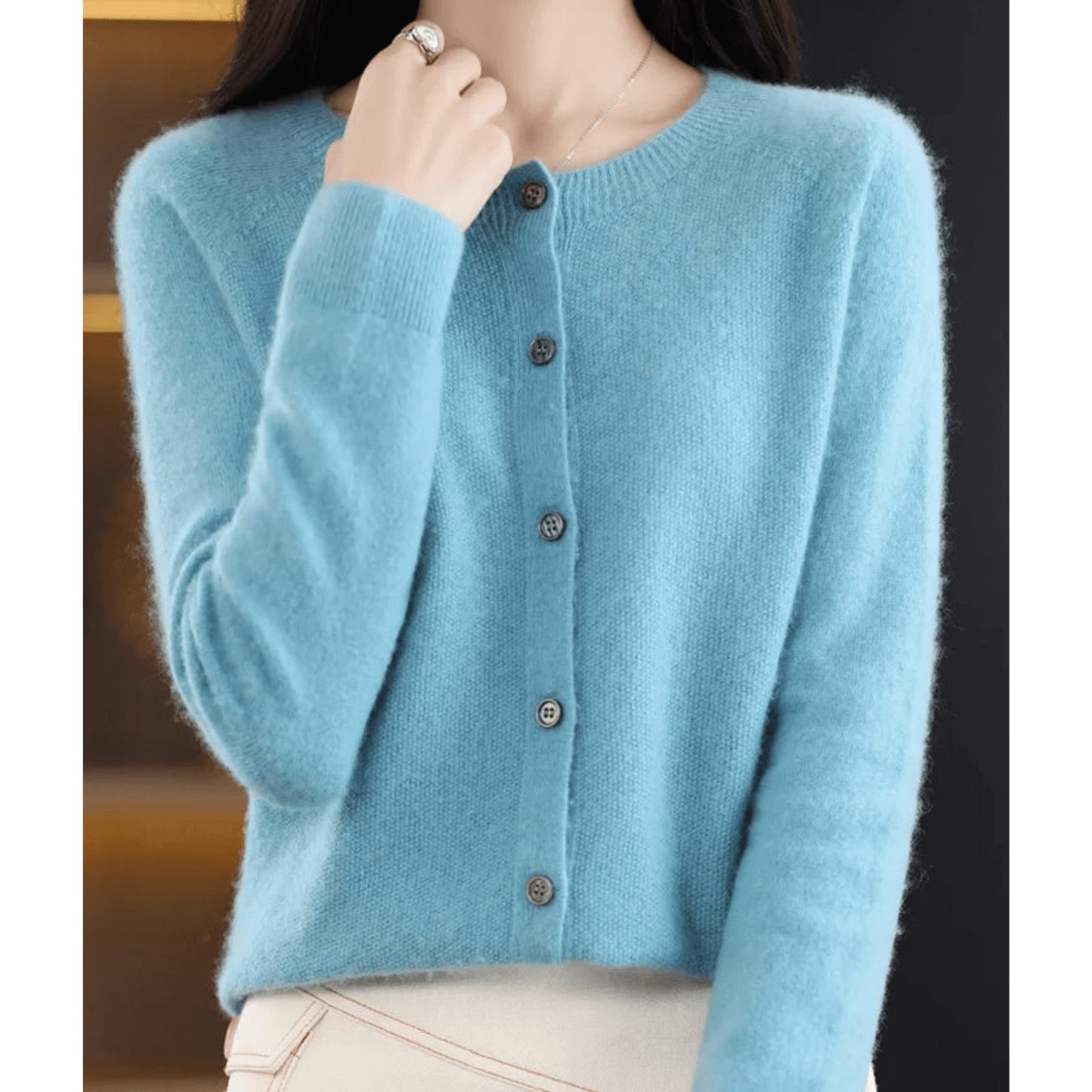 Livia | Women’s Cashmere Blend V-Neck Cardigan