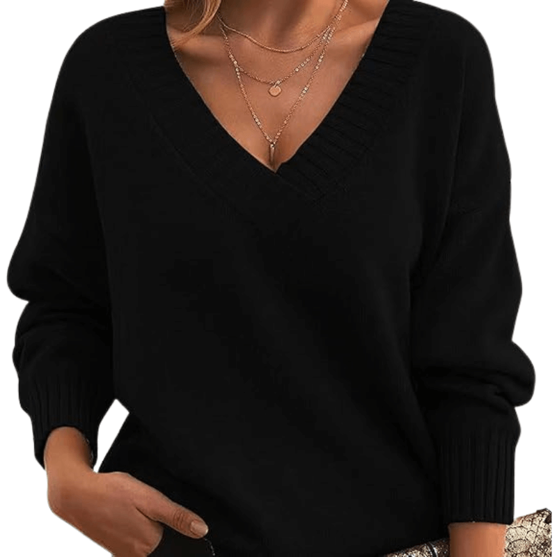 Elmira | Women’s Classic Soft Knit V-Neck Pullover