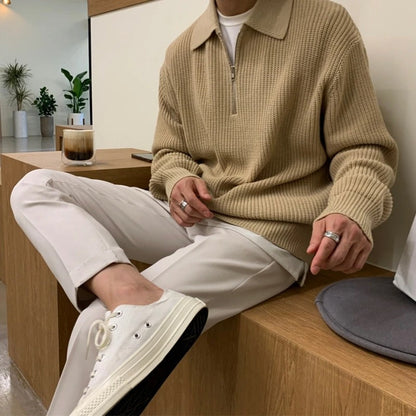 Devon | Men’s Premium Jacquard Quarter-Zip Knit Sweater
