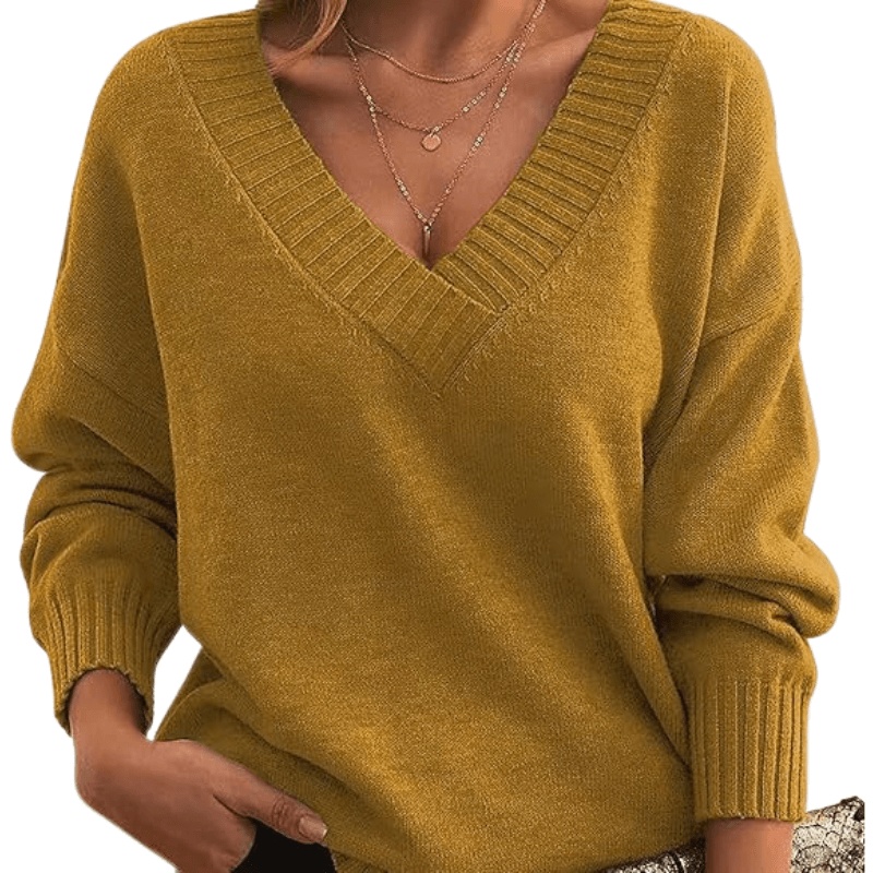 Elmira | Women’s Classic Soft Knit V-Neck Pullover